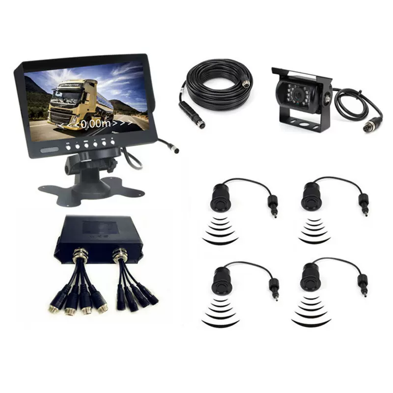 24V货车倒车雷达客车可视影像倒车雷达一体机带显示屏SR-H2004