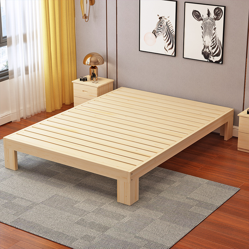 7K Solid Wood Bed Pine Bed Single Bed Double Bed Simple Adult Bed Kidsren's Bed Simple Bed Cheap 1.5m1.8