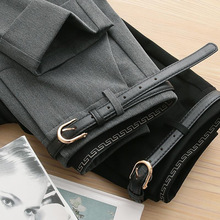 显得腿笔直笔直的！小个子小直筒九分翻边西装裤显瘦女秋冬季休闲