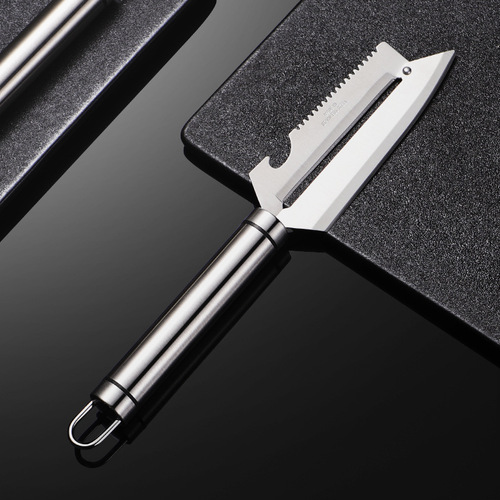 304 stainless steel handle paring knife multi-purpose sugar cane peeling knife 420 blade fish scale planer bottle opener kitchen tool