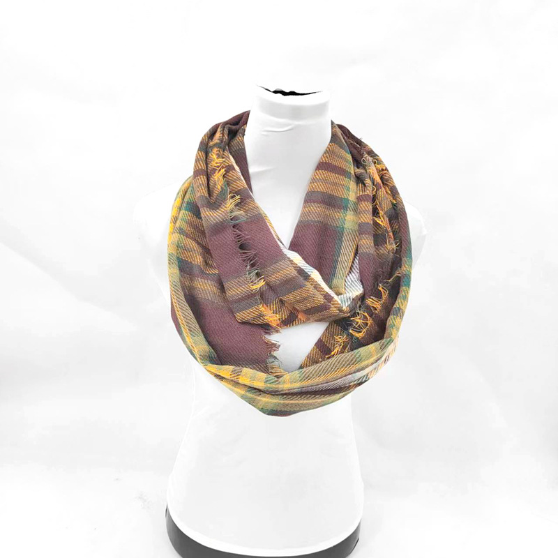 Cuello Tejido a Cuadros Poliéster Térmico para Otoño e Invierno image 4