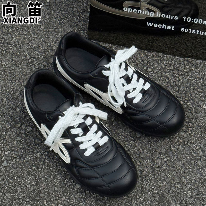 牛皮版复古德训鞋女款2025秋季新款软底阿甘鞋子休闲运动鞋赛车鞋|undefined