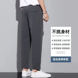 2023 Spring New Straight-Leg Trousers for Men, Loose Fit, Spring and Autumn Style, Draped Casual Long Pants for Men