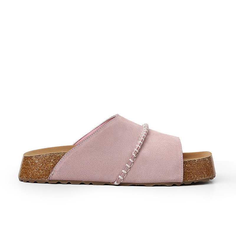 【Sheii Su Yinyin】 Pies enormes ~ Zapatillas Birkken casuales de suela gruesa de corcho de cuero retro