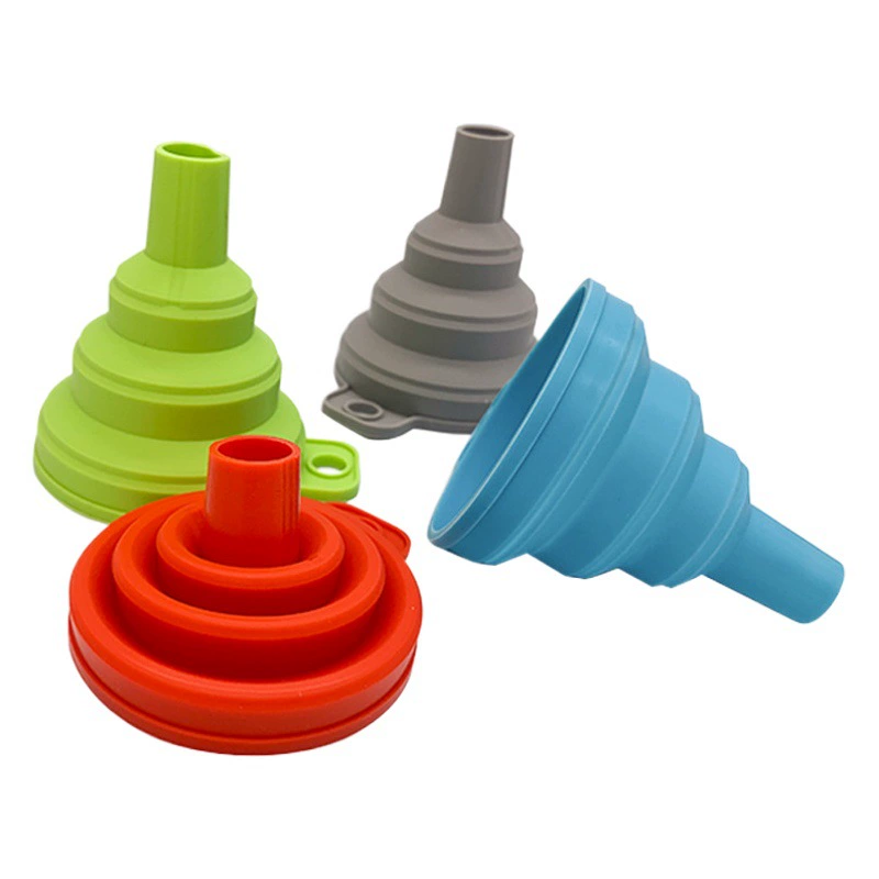 Складная воронка из пищевого силикона от производителя, портативная кухонная герметичная воронка для заливки масла, легко хранящийся дозатор жидкостей.