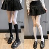 Tide, thin spring summer black colored socks, velvet swan, white tights, mid-length