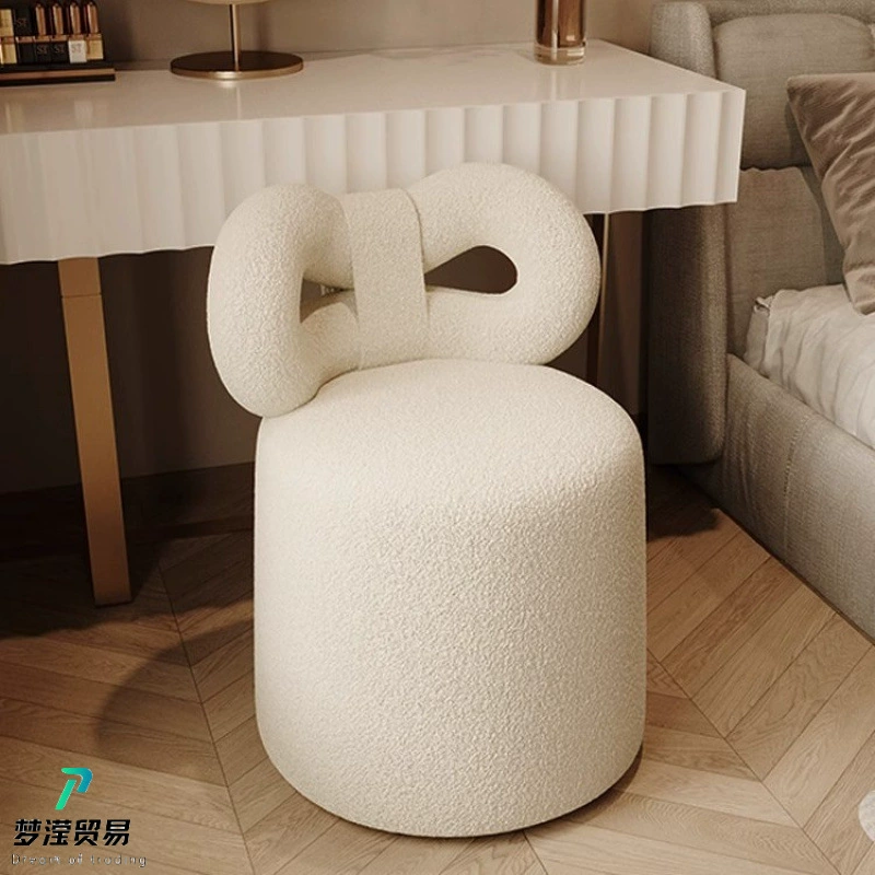 Легкий роскошный стул для макияжа, стул для макияжа для девочек, спальни, кресло с кашемировым бантом, маленькая квартира, домашний туалетный столик, табурет