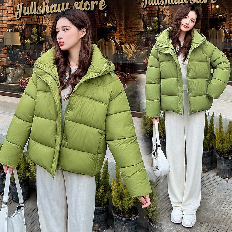 Europa alojamiento de algodón encapuchado grueso ropa de pan de invierno de mujeres nuevos estudiantes ropa de algodón cálida casual abrigo de algodón image 2
