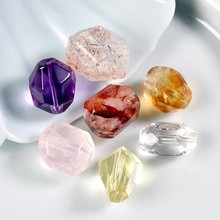 天然水晶随行散珠白水晶不规则海蓝宝裸石黄水晶散珠紫水晶菱形
