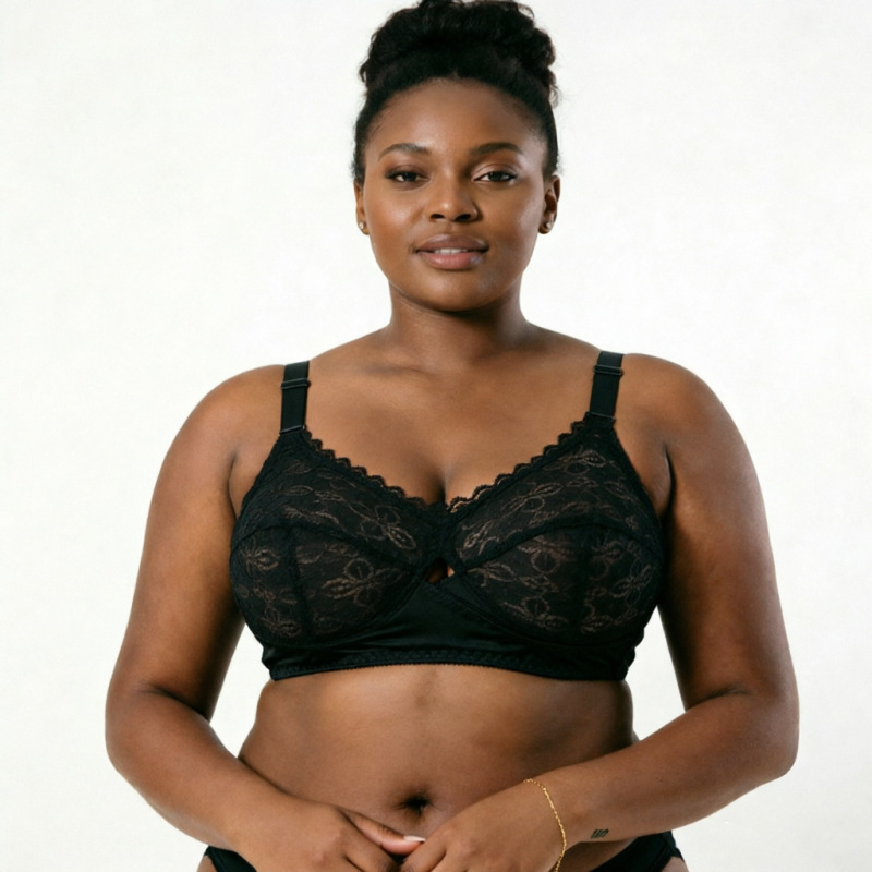 European and American plus-size large cup thin bra for plump women, sexy lace bra for plus-size women