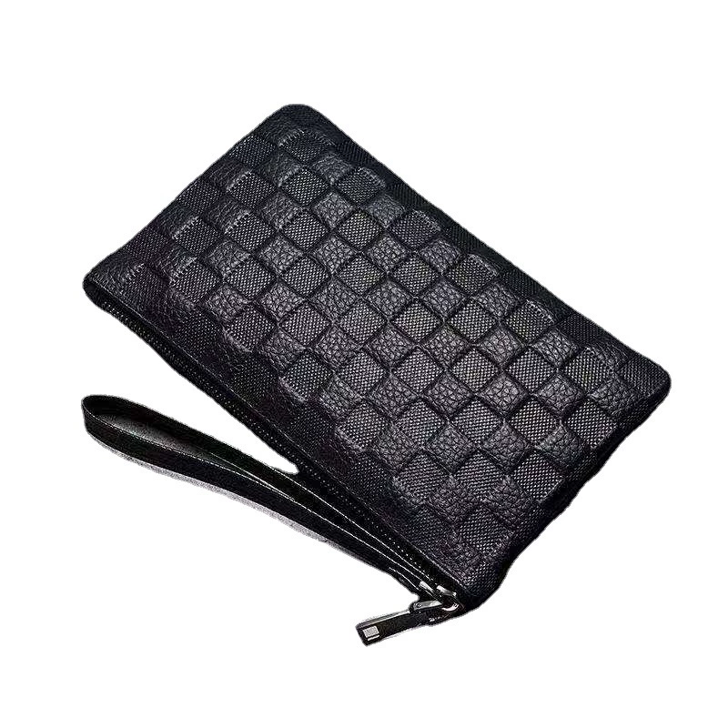 Leather small clutch bag, cowhide, business version, genuine leather, crocodile print