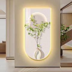 創意緑植灯画玄関装飾画高級感リビング廊下通路led雰囲気壁灯発光掛け絵