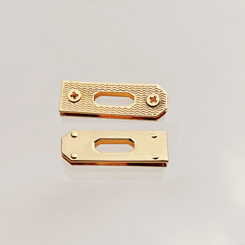 Accesorios metálicos rectangulares de placa de bloqueo doble D gancho de tornillo de bloqueo arco pequeño platino Kelly bolso de mujer tornillo de clavo