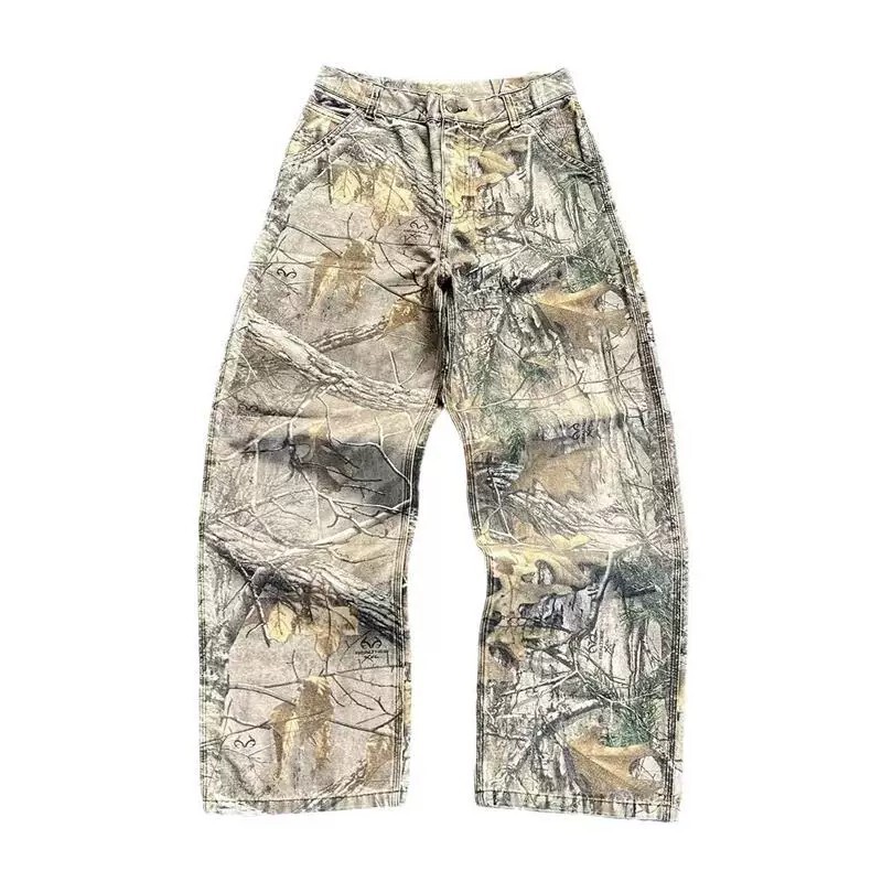 Cross-border 2026 Carhartt Summer Washed Camouflage Pants, American-style Vintage Wide-leg Loose Straight Jeans