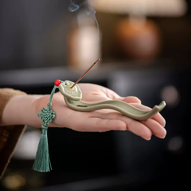 陶瓷如意香薰炉摆件事事如意茶宠镇纸笔架家用室内创意线香插香座