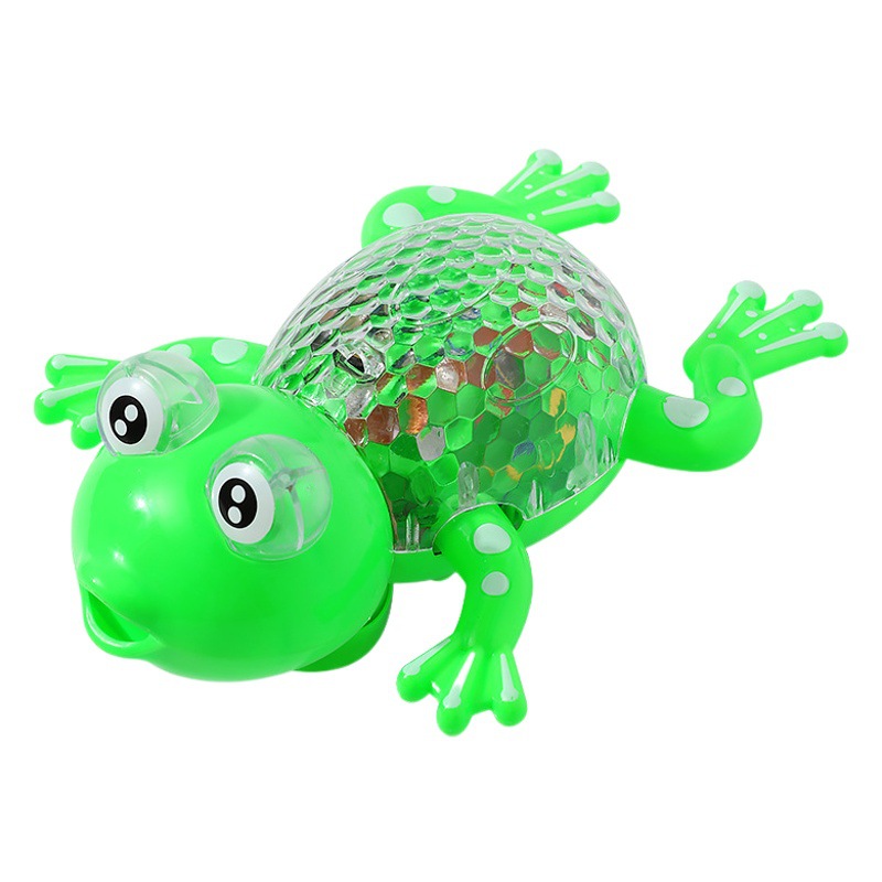 Rana electrónica con cuerda y luz, juguete de puestos para niños