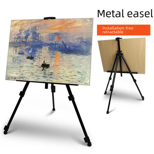 Factory Wholesale Metal Easel Multi-functional Hand-crank Metal Easel Display Stand Art Student Dedicated Portable Drawing Easel