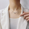 Ancient Cat Ning Geometry Polygon Block Necklace Live Network Red Crossing Silver Two Clavicals Chain Short Cervical Chain Products