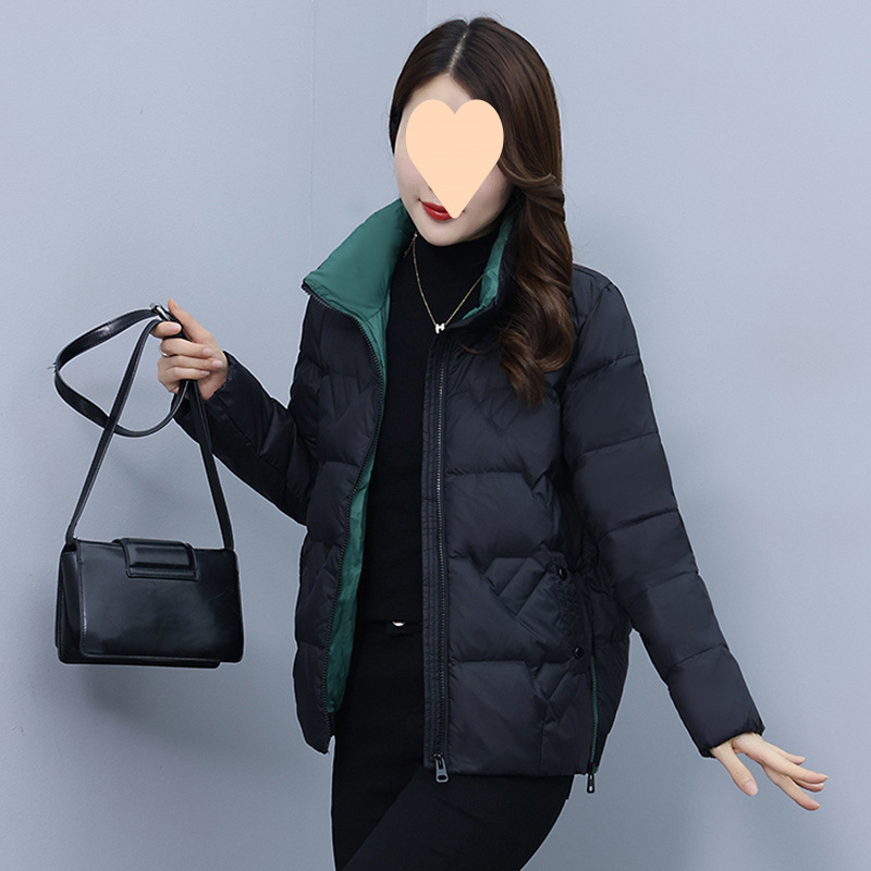 Short velvet keep warm fashionable light and thin down jacket