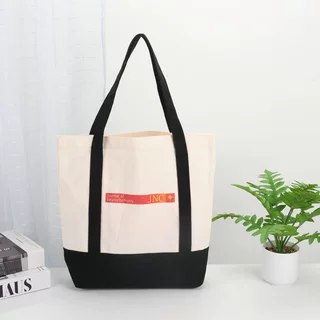 拼接彩色帆布包环保手提广告专用收纳彩印logo文艺风棉帆布袋