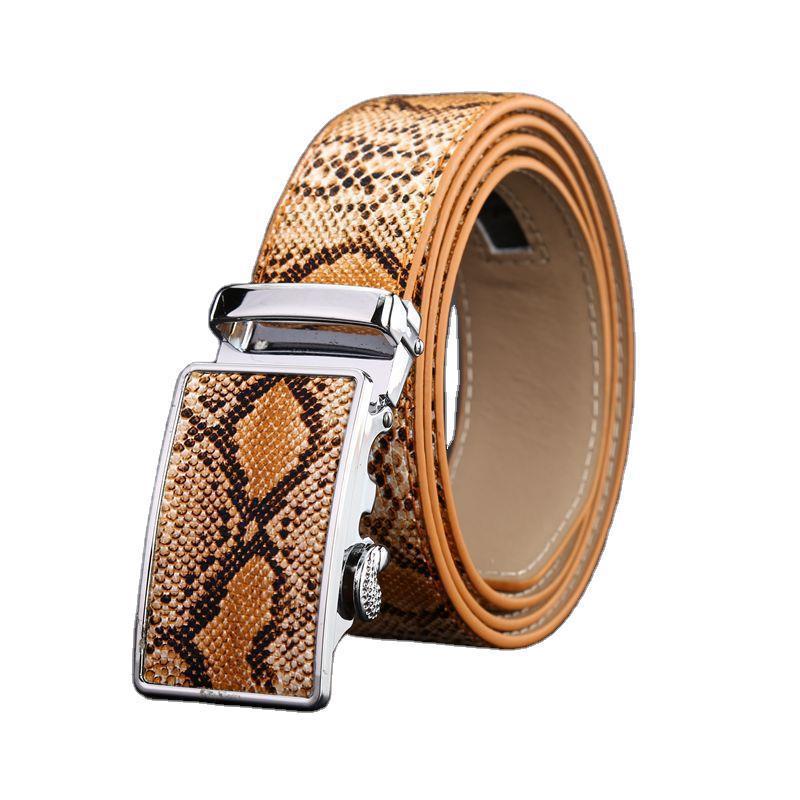 Minimalist Retro Genuine Leather Belt For Men With Automatic Buckle_voghion.com