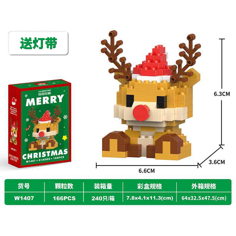 Ventas transfronterizas compatibles bloques de construcción pequeñas partículas ensamblaje muñeco de nieve Navidad alce regalos de Navidad juguetes para niños al por mayor