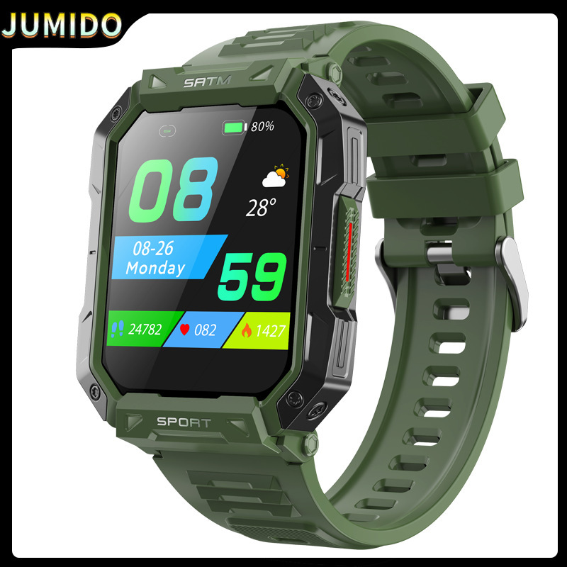 新款F307智能手錶戶外三防藍牙通話心率監測無創血糖2.1運動手環