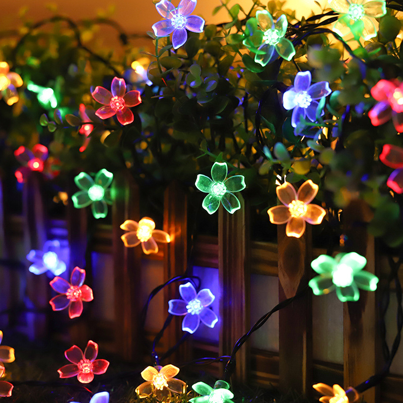 Lámpara solar LED Lámpara de estrella de cadena Lámpara de estrella ins Lámpara de color pequeña Lámpara de decoración de vacaciones de Navidad Lámpara de ambiente de campamento impermeable al aire libre