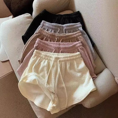 女性の半ズボンのワッフルの新型の夏の高腰の大きいサイズの半ズボンのネットの赤いフィットネスのスポーツのズボンのゆったりしているカジュアルなズボン