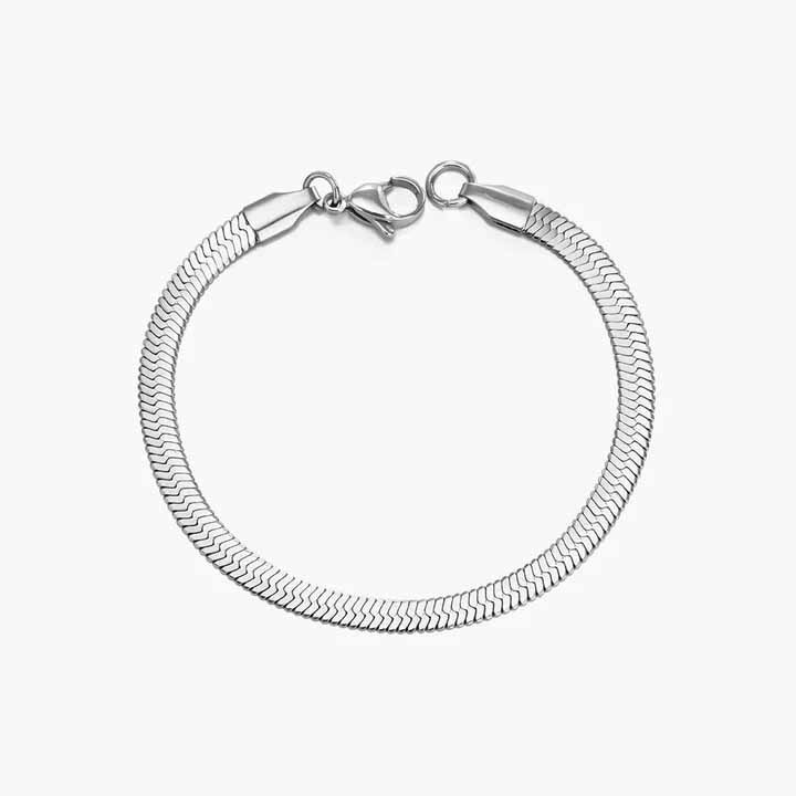 Amazon's Trendy and Versatile Best-Selling Herringbone Bracelet Stainless Steel Commuter Style Fresh and Exquisite Jewelry