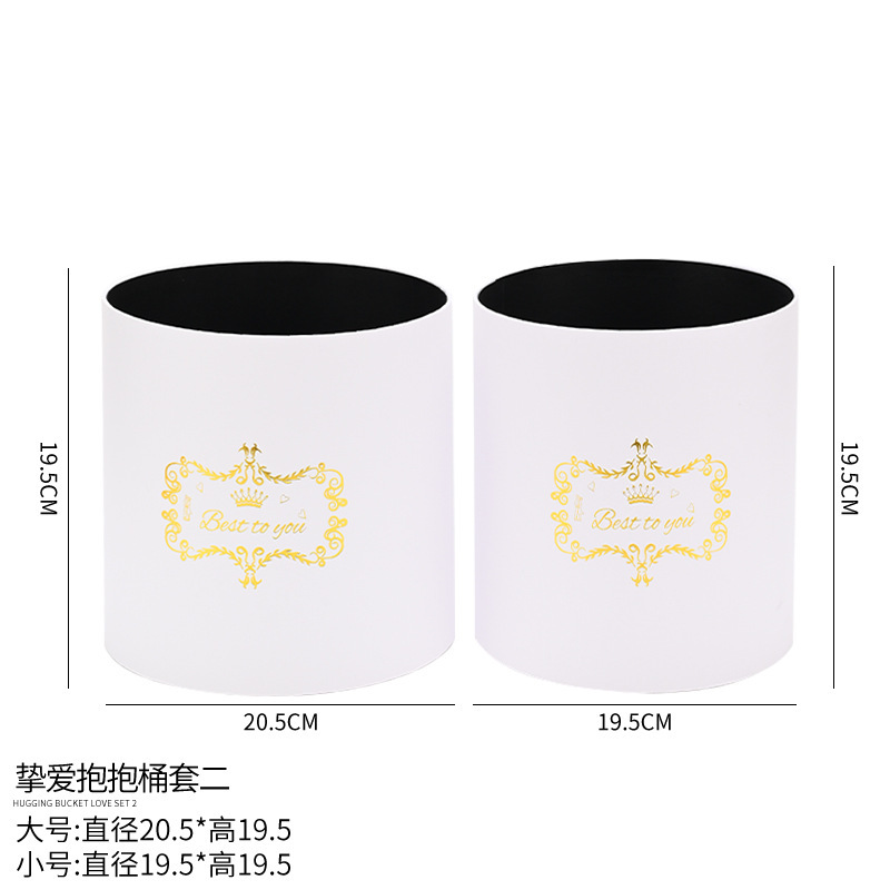 Flor abrazo cubo mini tulipán abrazo cubo pequeño cilindro conjunto tres flores redondas caja de regalo caja de ramo