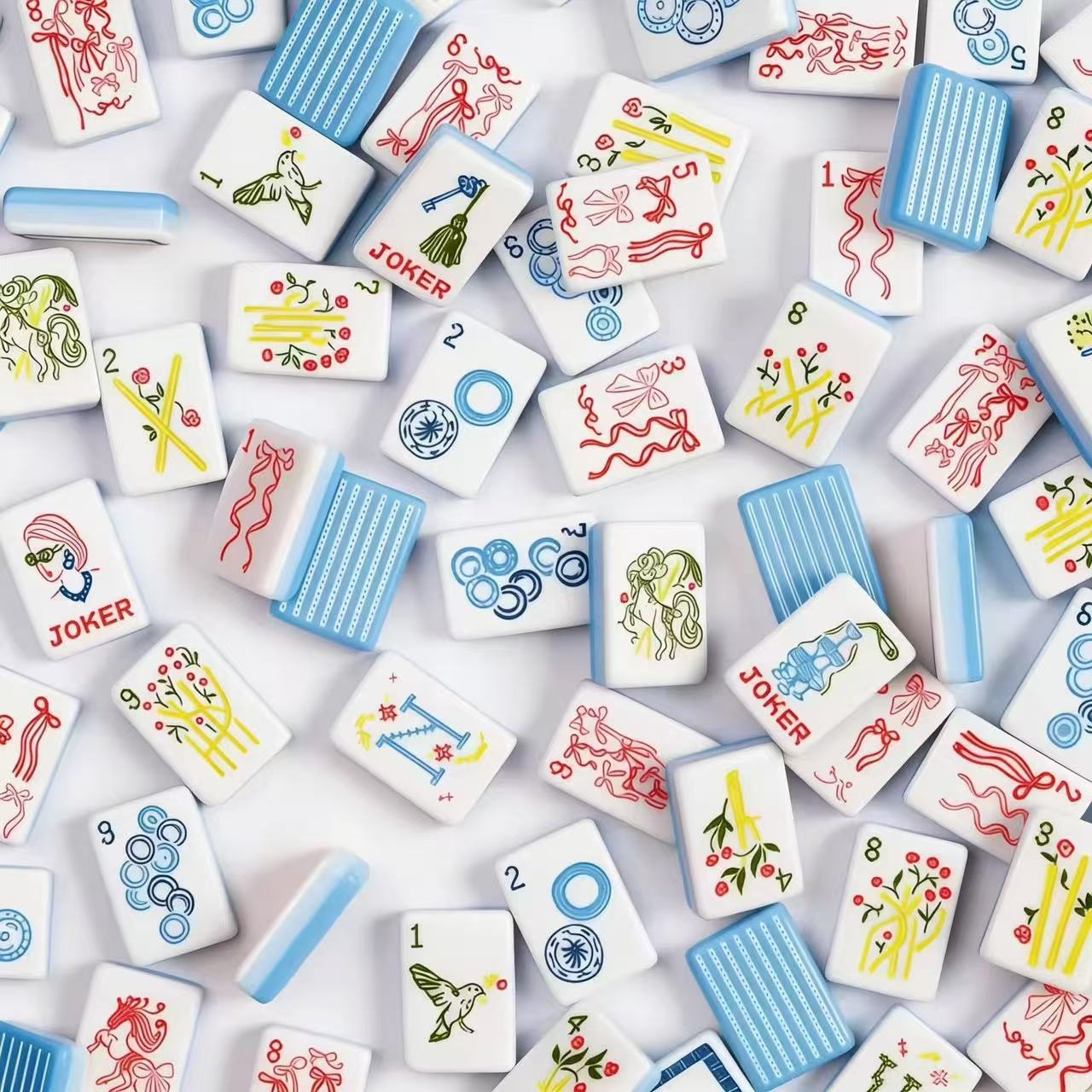 (In-Stock Direct Shipment) American Mahjong Portable Ribbon-Style Women's American-Style Mahjong Set 4-Layer Acrylic 160 Pieces