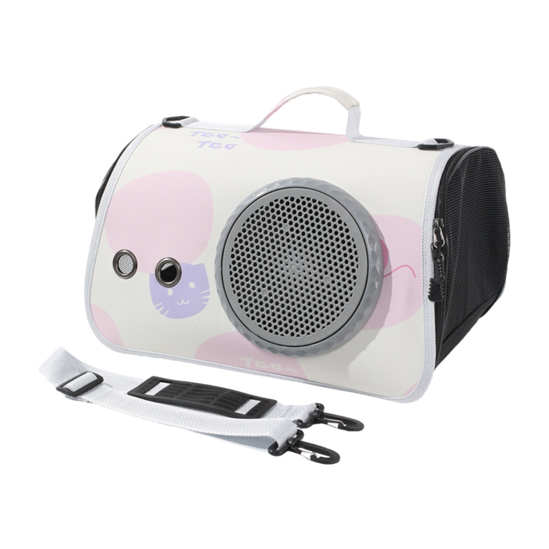 Mochila portátil para mascotas, bolsa plegable para gatos, bolsa de mensajero transpirable PU de gran tamaño, bolsa de espacio universal para perros y gatos