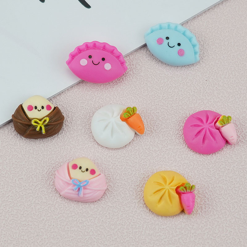 小号迷你仿真包子粽子饺子馒头奶油胶DIY配饰手机壳食玩配件批发
