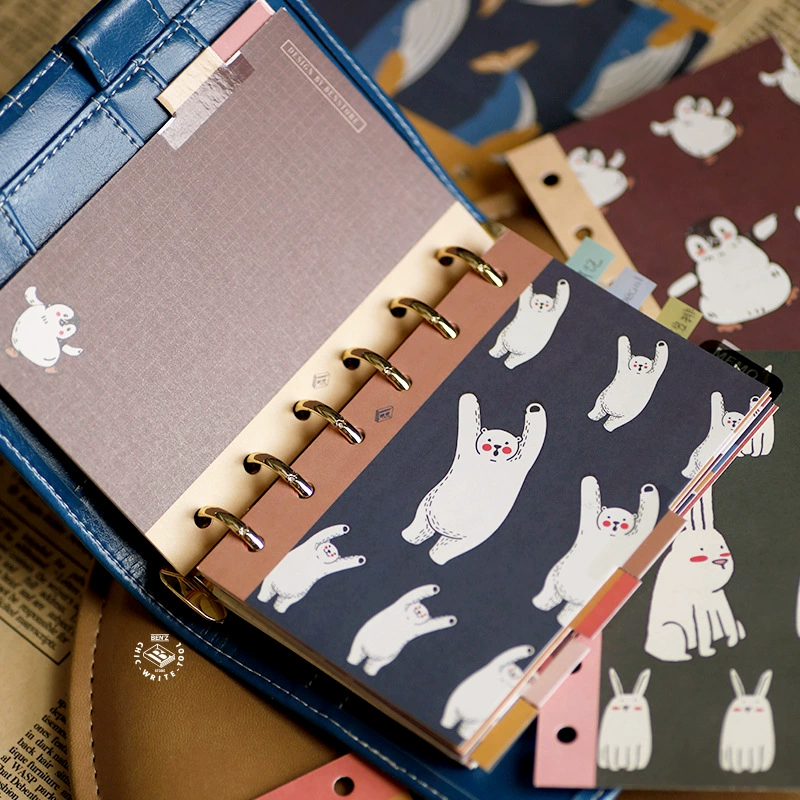 本字时多 Cute little animal loose-leaf book index piece 6-hole separator page A5A6A7 inner page classification