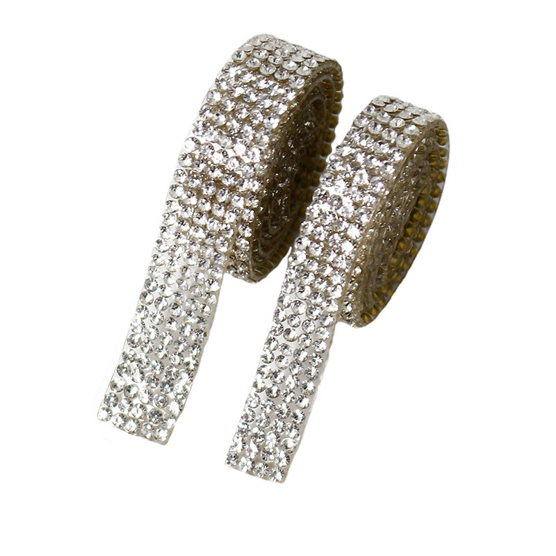 Flash Rhinestone Belt trouser side decorative belt DIY stick drill back ...