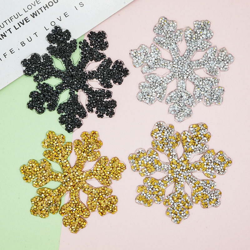 Mengshun Christmas decoration snowflake crystal sticker resin messy drill DIY handmade accessories hot melt adhesive sticker patch sticker
