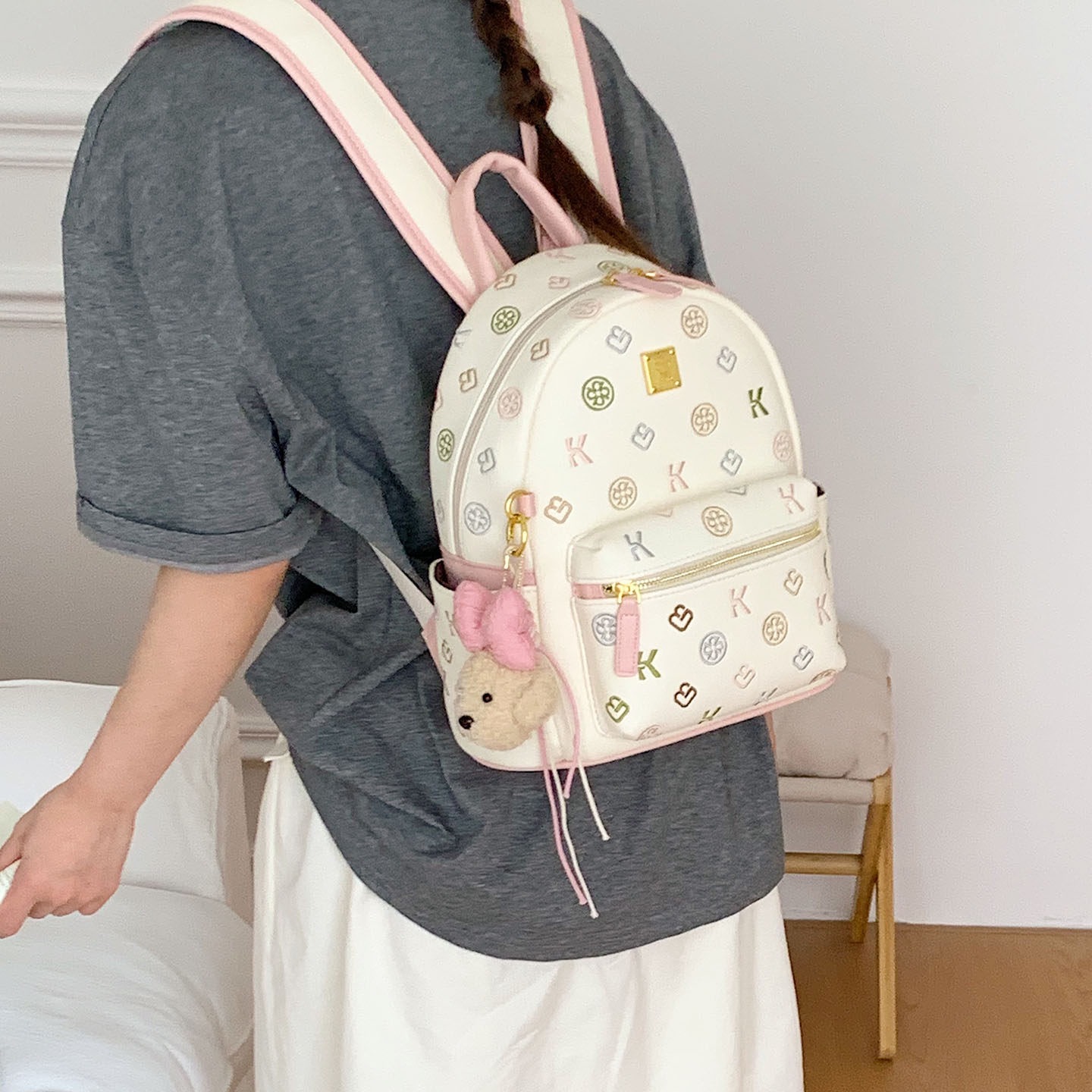 College style verano diseño de mujer impresión mochila de viaje nueva mochila 2026 nicho popular gran capacidad sensación de mochila