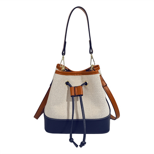 Wholesale contrast color bucket bag women's bag new fashion European and American fashion portable shoulder bag crossbody bag