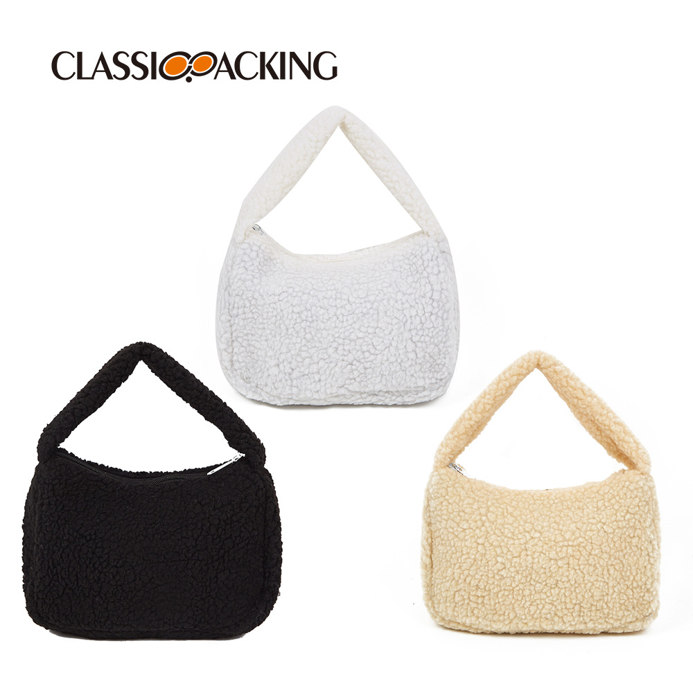 2022 Otoño e Invierno bolsa de felpa red rojo mismo estilo de gran capacidad portátil de Las Mujeres Bolsa de Felpa bolsa de lana de cordero axila