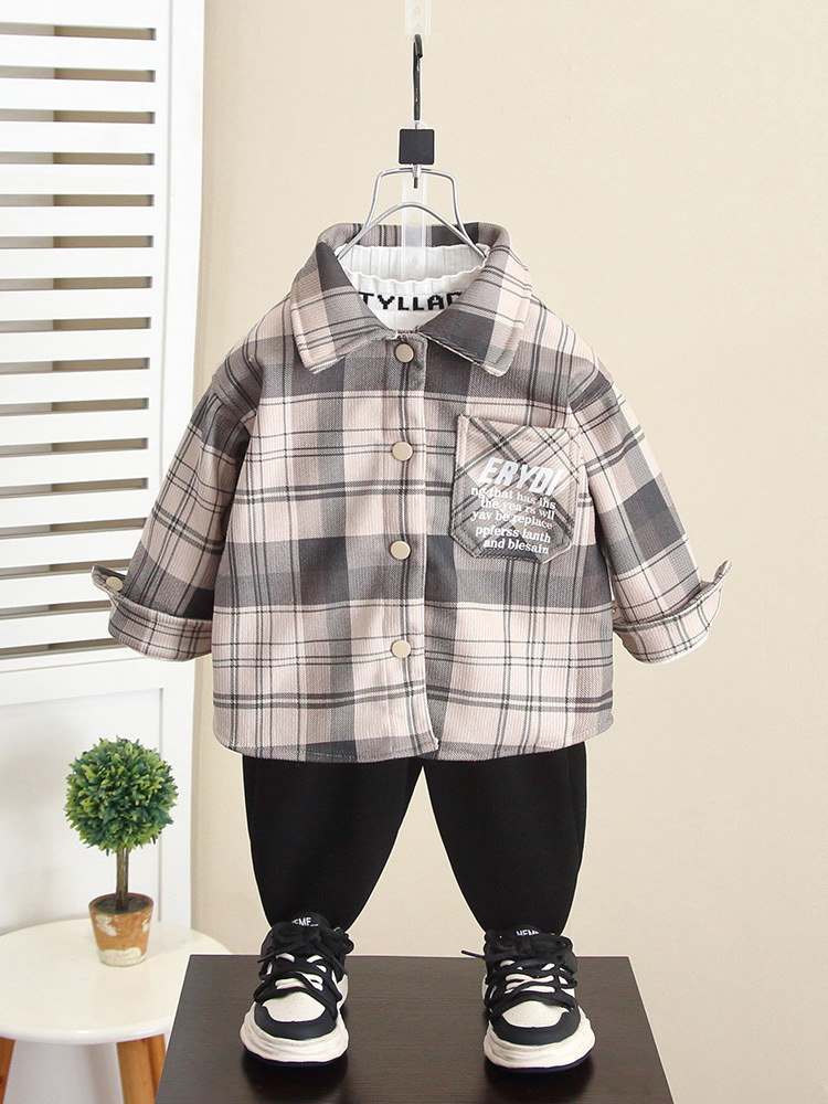 Camisa para Niños 6580 con Forro Polar, Camisa Infantil de Manga Larga con Forro Polar Integrado para Otoño e Invierno, Modelo 2026, Chaqueta para Bebé Acolchada
