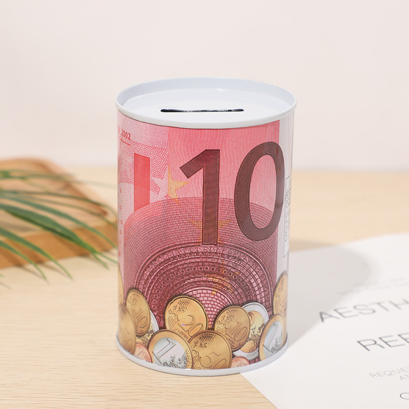 7.5*11 Creative Cylindrical Currency Piggy Bank Children's Craft Piggy Bank Casual Tinplate Piggy Bank Wholesale 7.5*11 Creative Cylindrical Currency Piggy Bank Children's Craft Piggy Bank Casual Tinplate Piggy Bank Wholesale