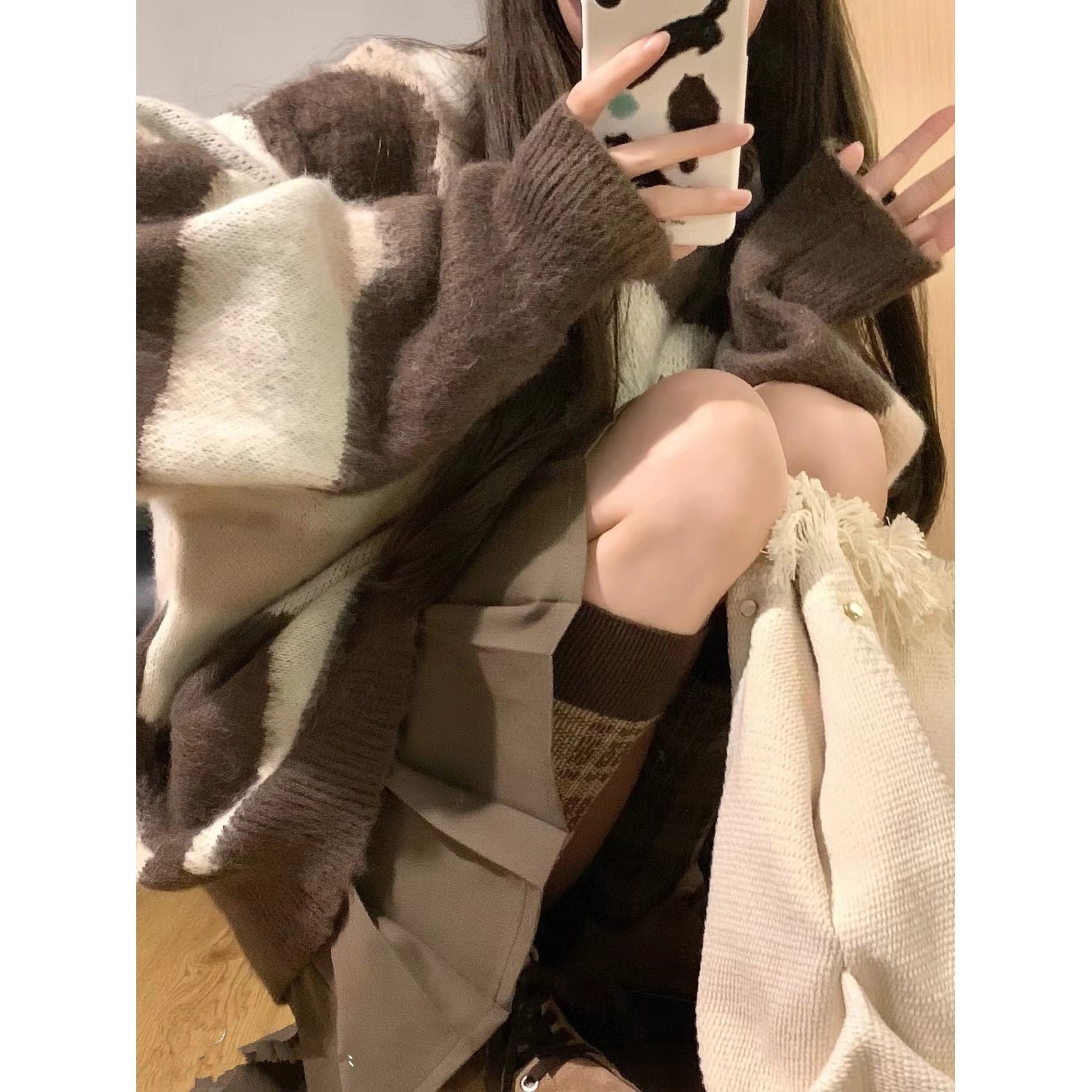 慵懒风软糯复古针织条纹毛衣女宽松2025春秋厚新款设计感小众上衣