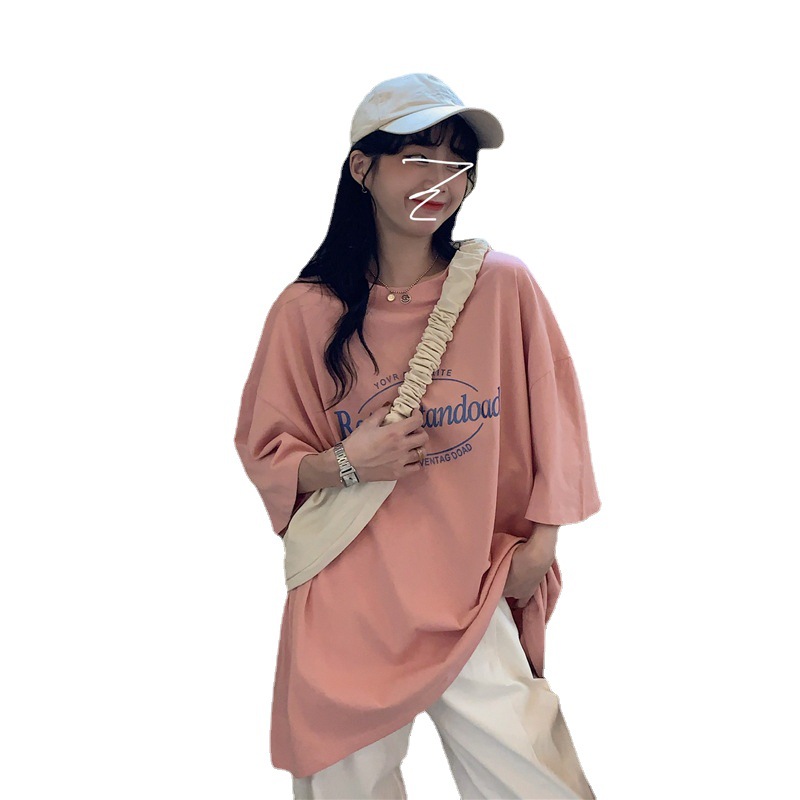 Camiseta de Verano 2025, Estilo Coreano Retro, Estilo BF Holgado, Talla Grande, Estilo Influencer, Manga Corta para Mujer, a la Moda image 5
