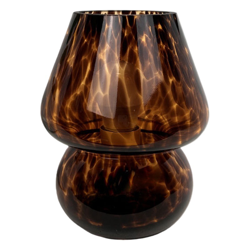 Lámpara de cristal con forma de hongo, estilo americano retro vintage, luz nocturna decorativa de lujo, lámpara de mesa para dormitorio, regulable, tipo vela, lámpara de noche.