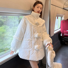 2022年羽絨棉服女冬短款設計感小眾盤扣寬松棉襖外套加厚白色棉衣