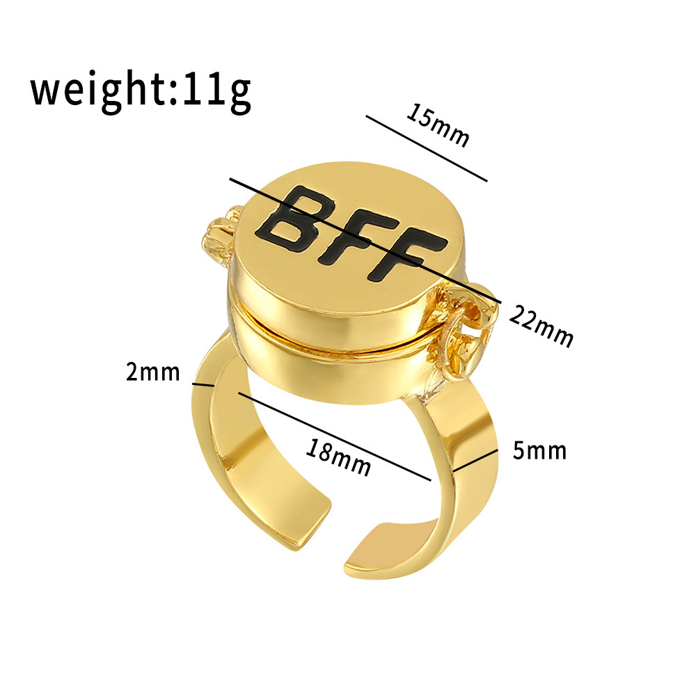 Fashion Letter Alloy Plating Unisex Rings display picture 4