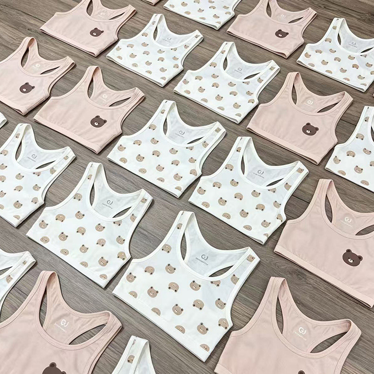 Girls' cotton vest for export, children's short top, student tube top, base layer, 122-164CM