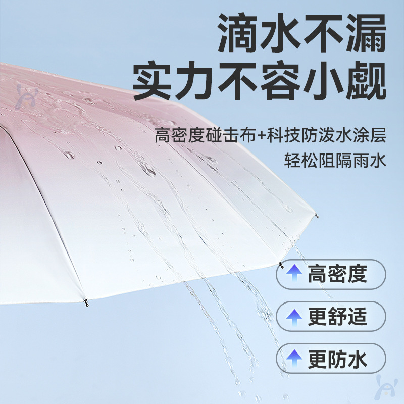 高見え全自動晴雨兼用傘 折りたたみ強化防風シングル・ダブル厚手日よけ傘 日傘|undefined