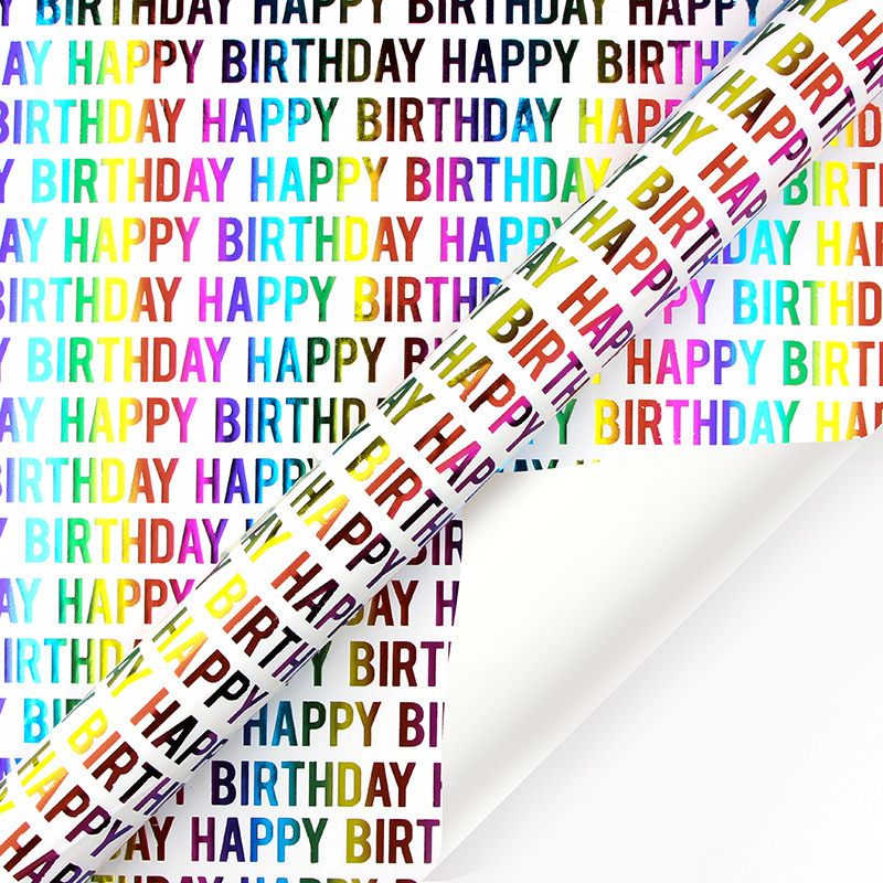 Amazon ofrece un paquete de regalos de cumpleaños de estampado de colores con líneas de puntos coloridos, papel de embalaje de regalo de amor en rollos